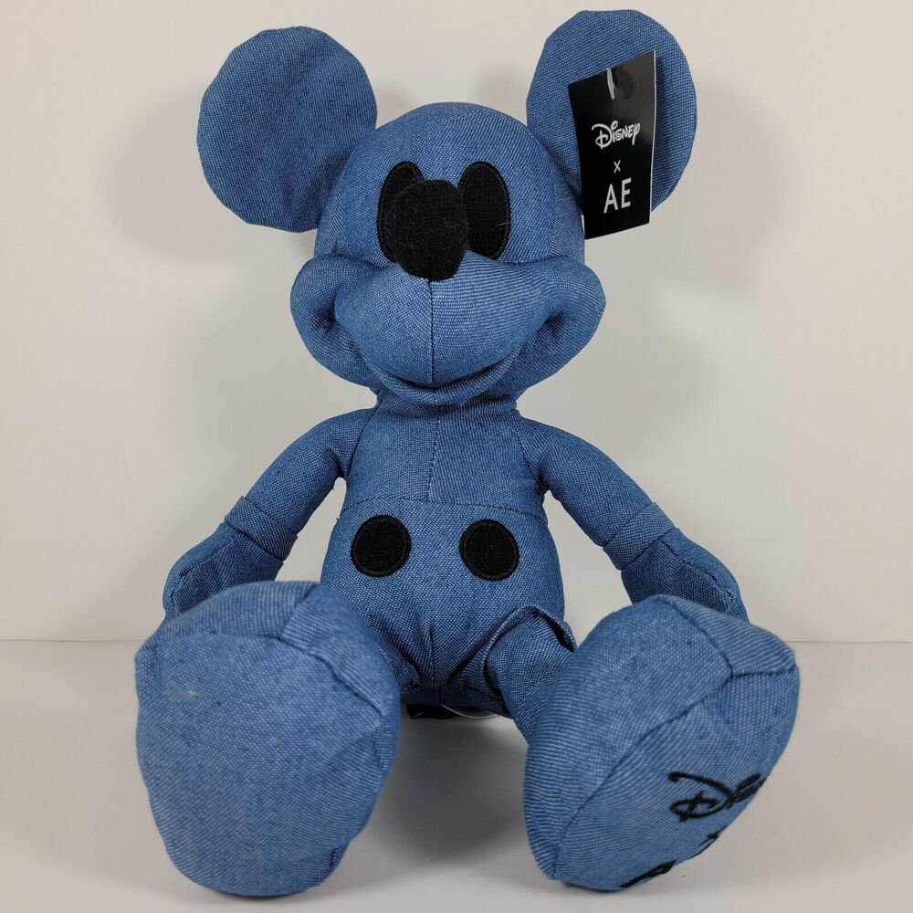 Disney Mickey Mouse X AE American Eagle Collab Special Edition Plush Blue Denim‎